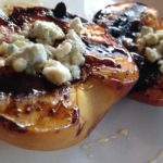 Grilled BBQ Peaches with Blue Cheese